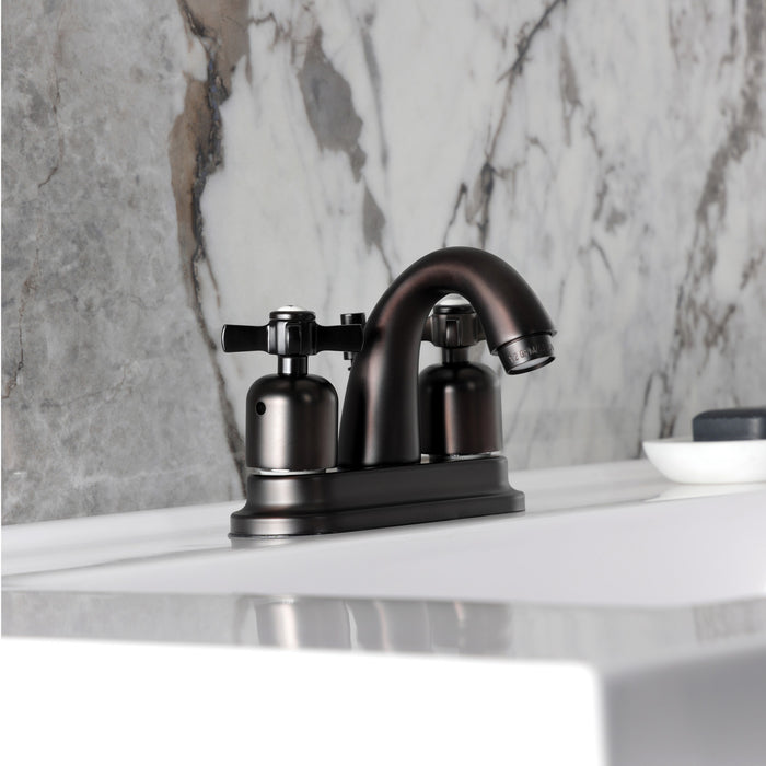 Millennium KB8615ZX Double-Handle 3-Hole Deck Mount 4-Inch Centerset Bathroom Faucet with Pop-Up Drain, Oil Rubbed Bronze