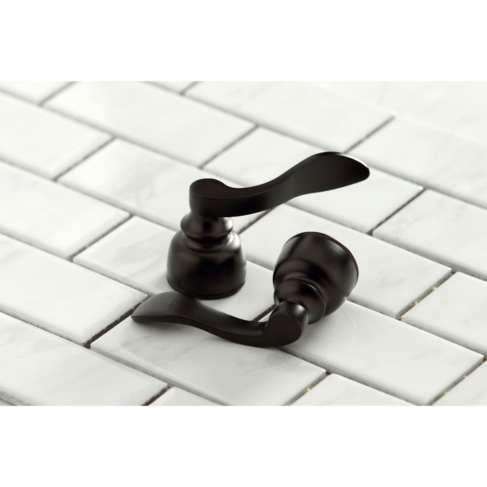 NuWave French KB8645NFL Double-Handle 3-Hole Deck Mount 4-Inch Centerset Bathroom Faucet with Pop-Up Drain, Oil Rubbed Bronze