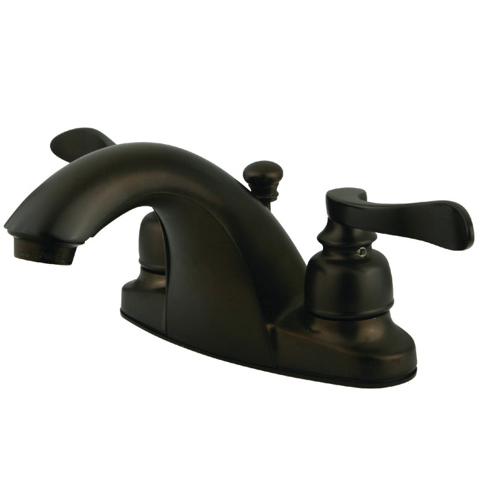 NuWave French KB8645NFL Double-Handle 3-Hole Deck Mount 4-Inch Centerset Bathroom Faucet with Pop-Up Drain, Oil Rubbed Bronze