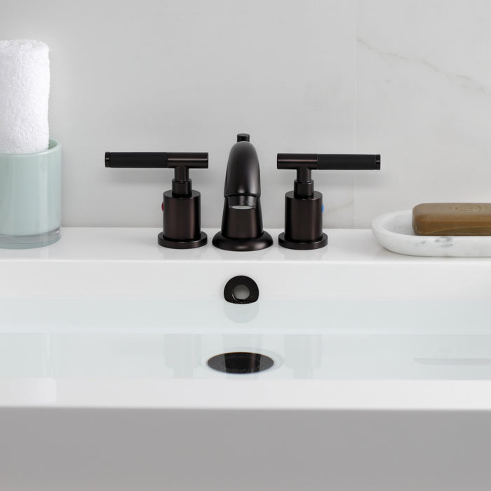 Kaiser KB8915CKL Two-Handle 3-Hole Deck Mount Widespread Bathroom Faucet with Retail Pop-Up Drain, Oil Rubbed Bronze