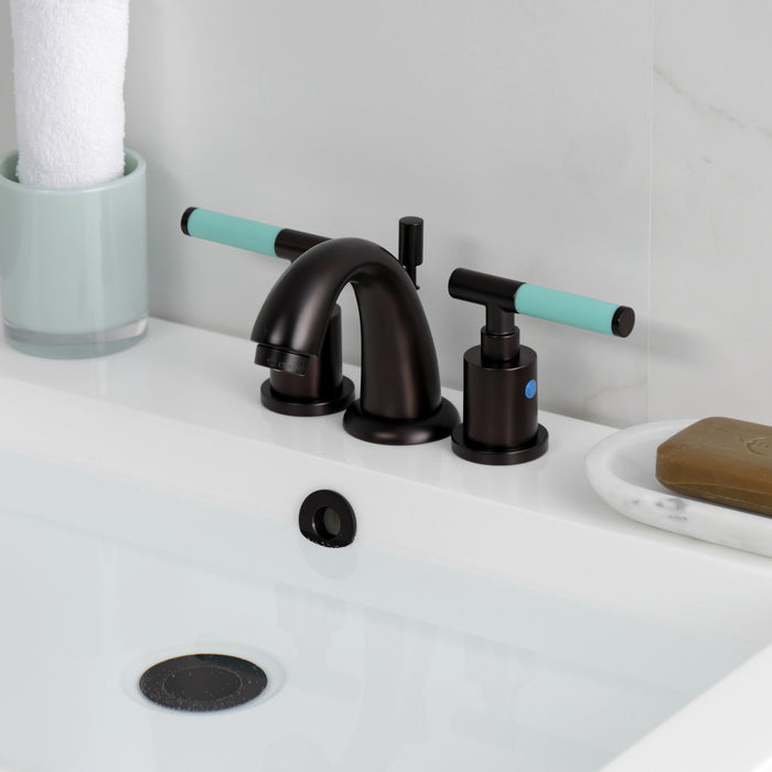 Kaiser KB8915CKL Two-Handle 3-Hole Deck Mount Widespread Bathroom Faucet with Retail Pop-Up Drain, Oil Rubbed Bronze