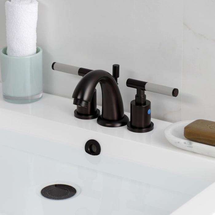 Kaiser KB8915CKL Two-Handle 3-Hole Deck Mount Widespread Bathroom Faucet with Retail Pop-Up Drain, Oil Rubbed Bronze