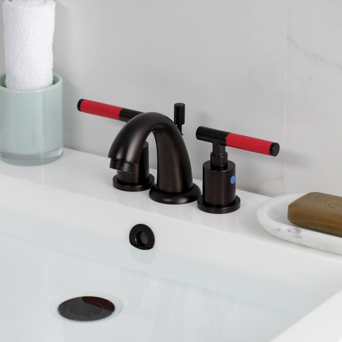 Kaiser KB8915CKL Two-Handle 3-Hole Deck Mount Widespread Bathroom Faucet with Retail Pop-Up Drain, Oil Rubbed Bronze