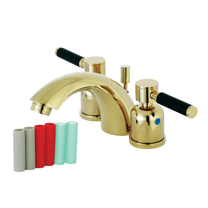 Kaiser KB8952DKL Two-Handle 3-Hole Deck Mount Mini-Widespread Bathroom Faucet with Pop-Up Drain, Polished Brass