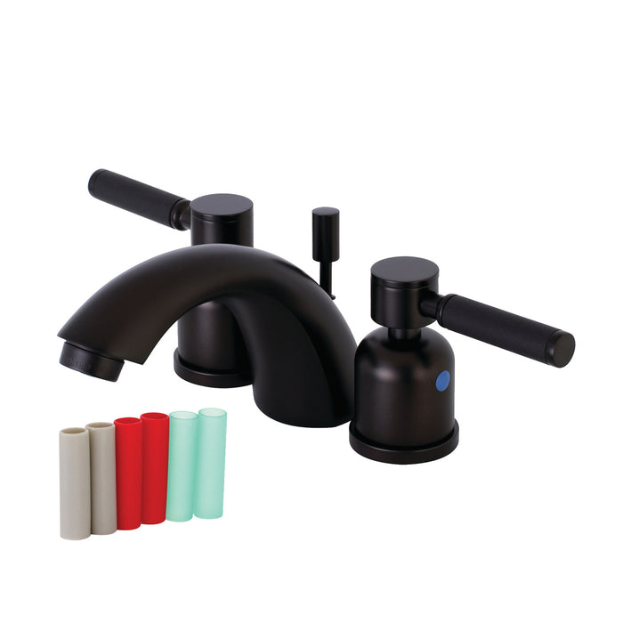 Kaiser KB8955DKL Two-Handle 3-Hole Deck Mount Mini-Widespread Bathroom Faucet with Pop-Up Drain, Oil Rubbed Bronze