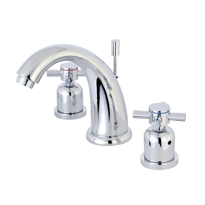 Concord KB8981DX Two-Handle 3-Hole Deck Mount Widespread Bathroom Faucet with Retail Pop-Up Drain, Polished Chrome