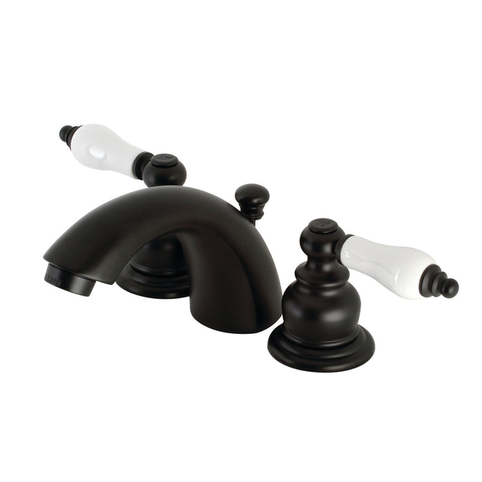 Victorian KB950PL Two-Handle 3-Hole Deck Mount Mini-Widespread Bathroom Faucet with Pop-Up Drain, Matte Black