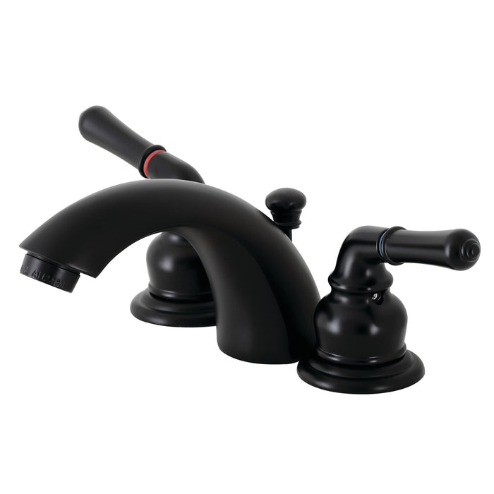 Magellan KB950 Two-Handle 3-Hole Deck Mount Mini-Widespread Bathroom Faucet with Pop-Up Drain, Matte Black