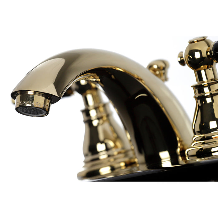 Duchess KB952AKL Two-Handle 3-Hole Deck Mount Mini-Widespread Bathroom Faucet with Pop-Up Drain, Polished Brass