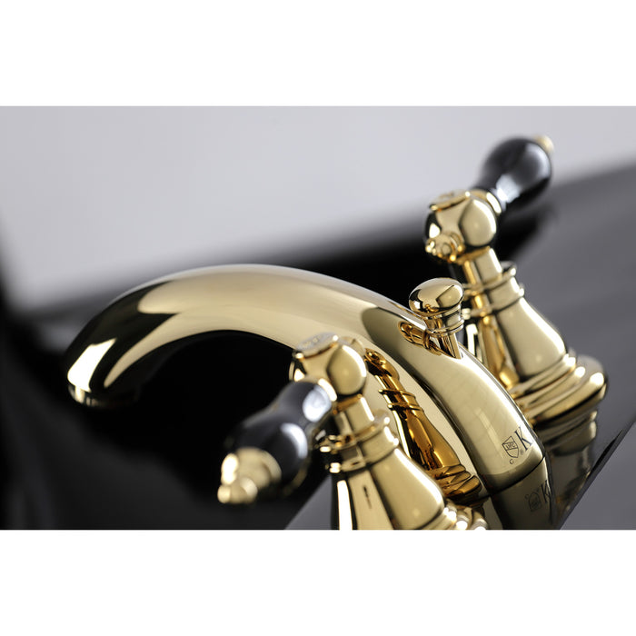 Duchess KB952AKL Two-Handle 3-Hole Deck Mount Mini-Widespread Bathroom Faucet with Pop-Up Drain, Polished Brass