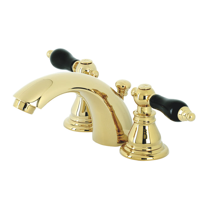 Duchess KB952AKL Two-Handle 3-Hole Deck Mount Mini-Widespread Bathroom Faucet with Pop-Up Drain, Polished Brass