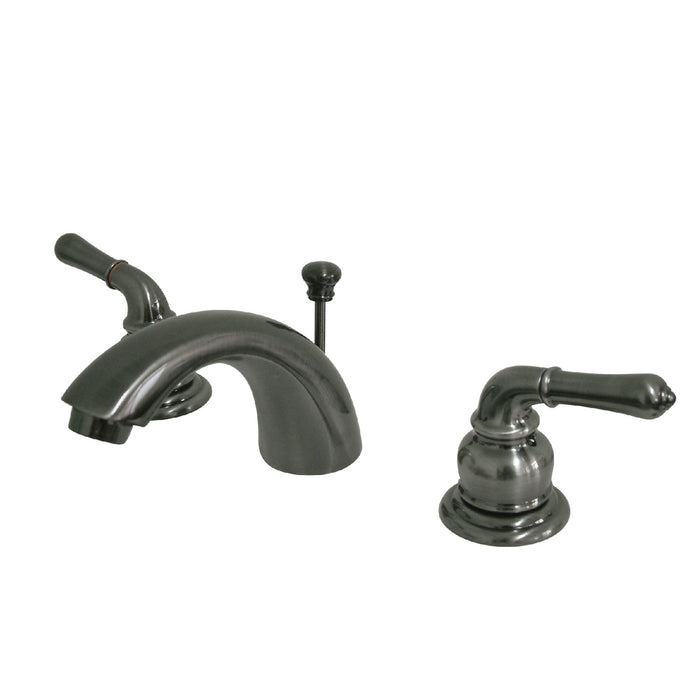 Magellan KB953 Two-Handle 3-Hole Deck Mount Mini-Widespread Bathroom Faucet with Pop-Up Drain, Black Stainless