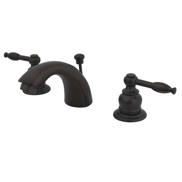 Knight KB955KL Two-Handle 3-Hole Deck Mount Mini-Widespread Bathroom Faucet with Pop-Up Drain, Oil Rubbed Bronze