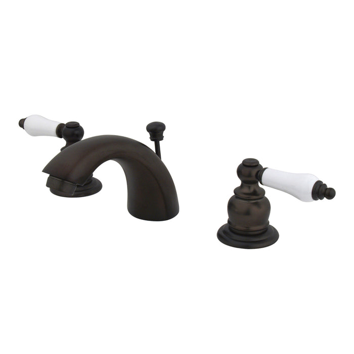 Victorian KB955PL Two-Handle 3-Hole Deck Mount Mini-Widespread Bathroom Faucet with Pop-Up Drain, Oil Rubbed Bronze