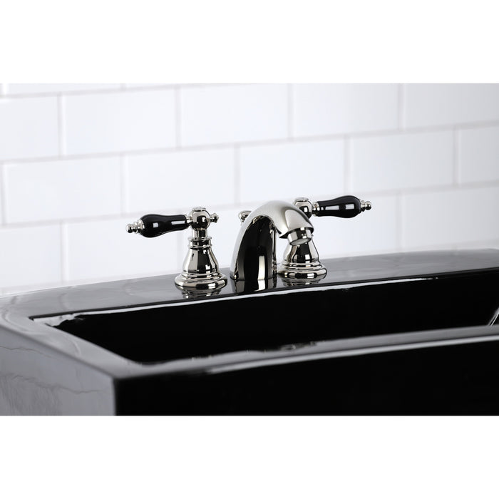 Duchess KB956AKLPN Two-Handle 3-Hole Deck Mount Mini-Widespread Bathroom Faucet with Pop-Up Drain, Polished Nickel