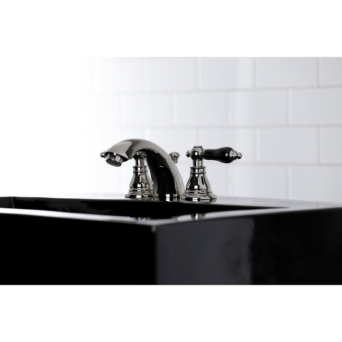 Duchess KB956AKLPN Two-Handle 3-Hole Deck Mount Mini-Widespread Bathroom Faucet with Pop-Up Drain, Polished Nickel