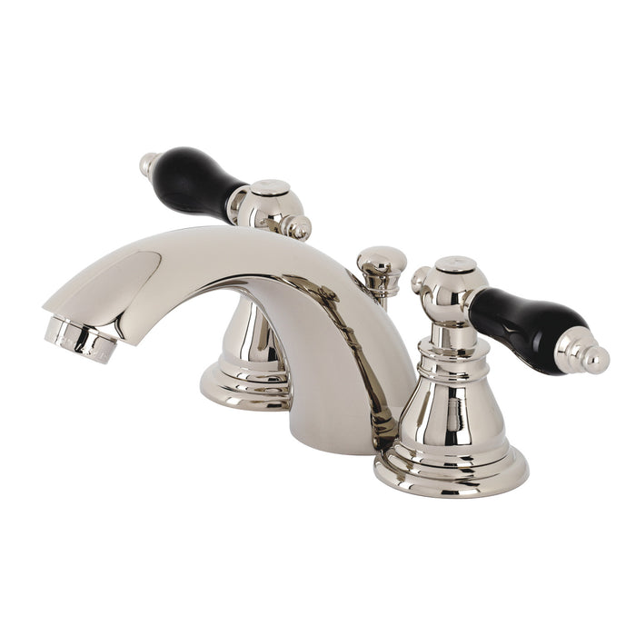 Duchess KB956AKLPN Two-Handle 3-Hole Deck Mount Mini-Widespread Bathroom Faucet with Pop-Up Drain, Polished Nickel