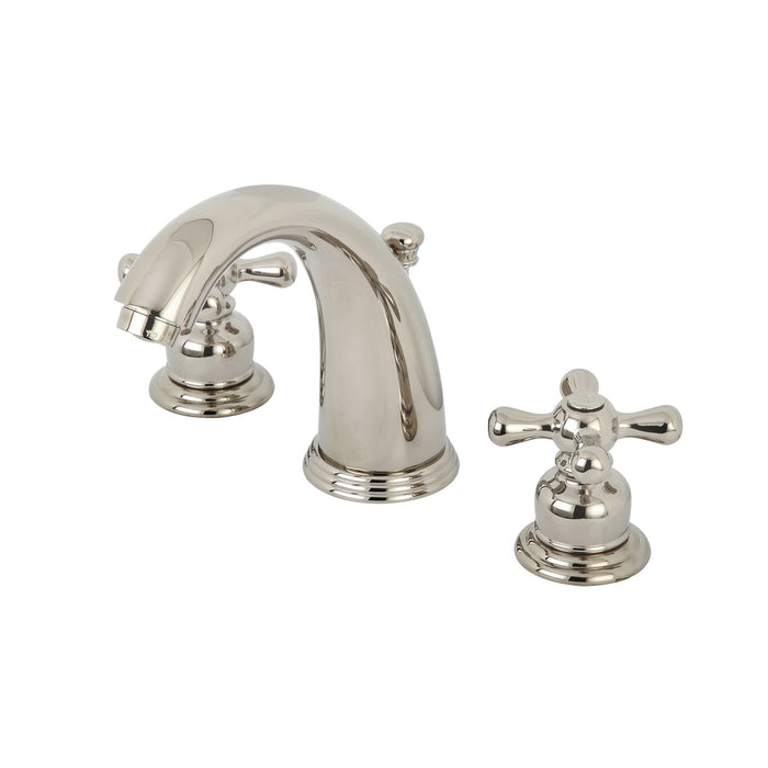 Victorian KB986AXPN Two-Handle 3-Hole Deck Mount Widespread Bathroom Faucet with Retail Pop-Up Drain, Polished Nickel