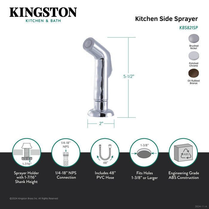 Gourmetscape KBS821SP Plastic Kitchen Faucet Side Sprayer, Polished Chrome