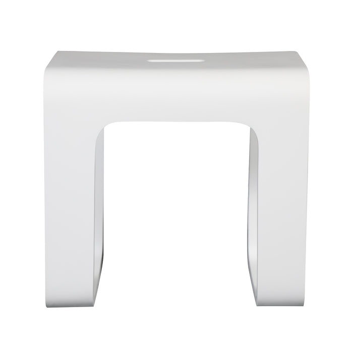 Descanso KBSSA171416 Solid Surface Bathroom Stool, Matte White