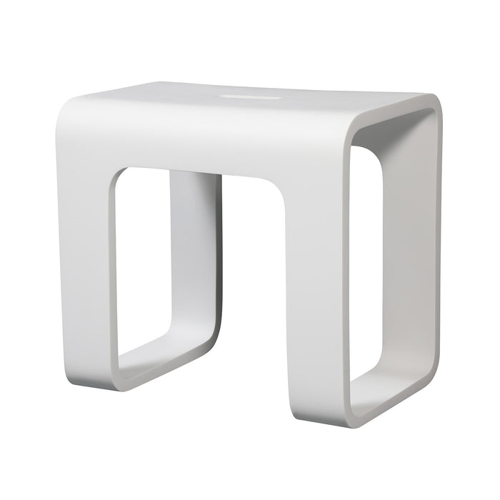 Descanso KBSSA171416 Solid Surface Bathroom Stool, Matte White