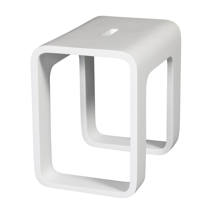 Descanso KBSSA171416 Solid Surface Bathroom Stool, Matte White