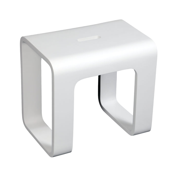 Descanso KBSSA171416 Solid Surface Bathroom Stool, Matte White