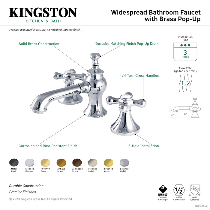 Kingston Brass KC7062AX Vintage 8 Widespread Bathroom Faucet