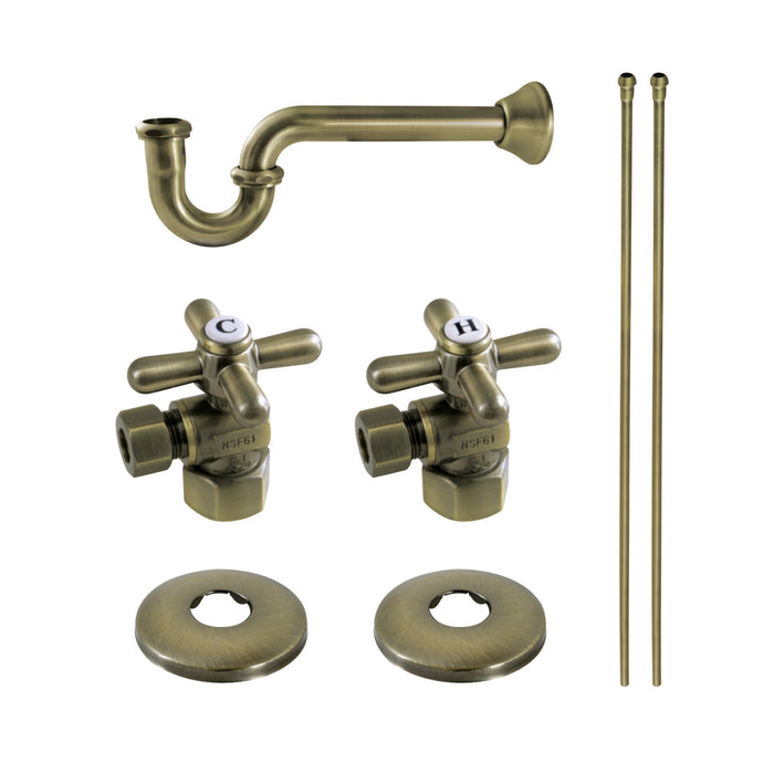 Trimscape KPK103P Traditional Plumbing Sink Trim Kit with P-Trap, Antique Brass