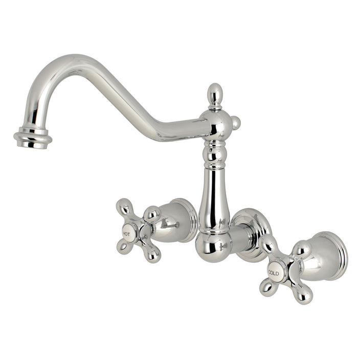 Heritage KS1021AX Two-Handle 3-Hole Wall Mount Roman Tub Faucet, Polished Chrome