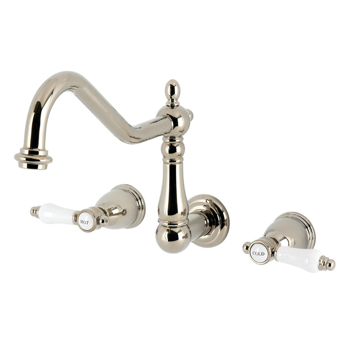 Bel-Air KS1026BPL Two-Handle 2-Hole Tub Wall Mount Clawfoot Tub Faucet, Polished Nickel