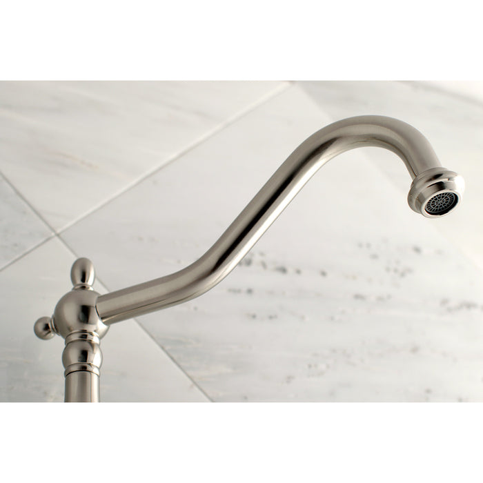 Heritage KS1028AX Two-Handle 3-Hole Wall Mount Roman Tub Faucet, Brushed Nickel