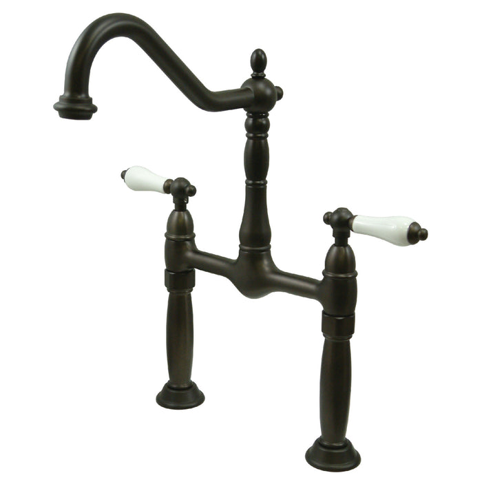 Victorian KS1075PL Two-Handle 2-Hole Deck Mount Bridge Vessel Faucet, Oil Rubbed Bronze