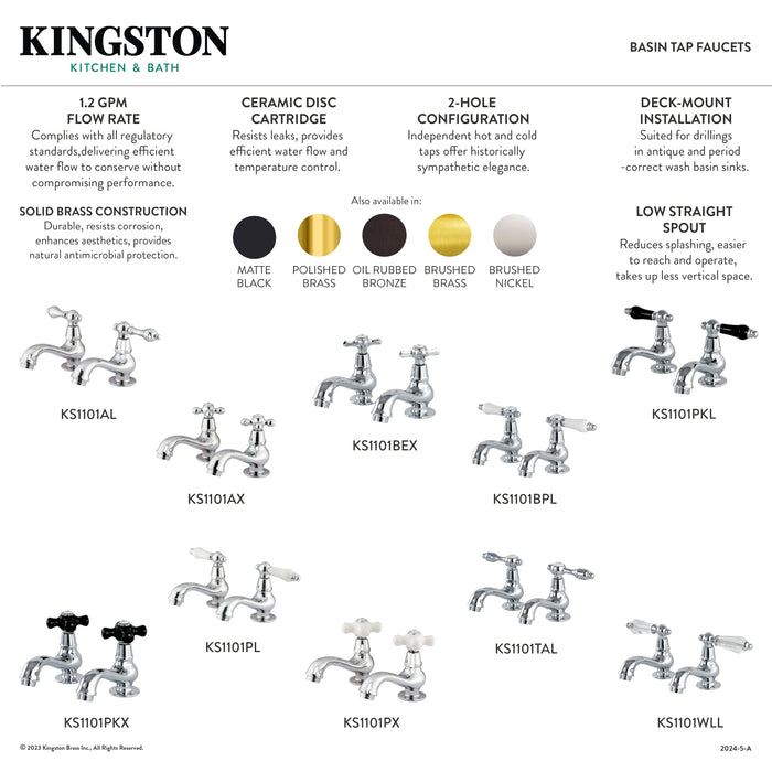 Bel-Air KS1105BPL Two-Handle Deck Mount Basin Tap Faucet, Oil Rubbed Bronze