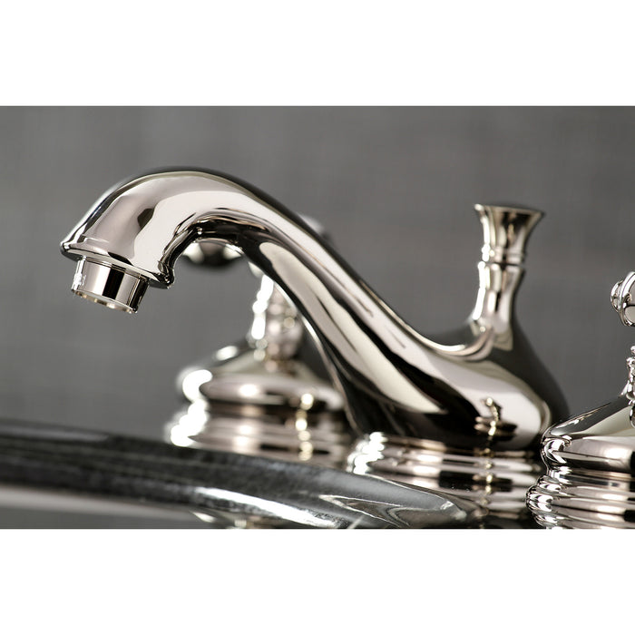 Tudor KS1166TAL Two-Handle 3-Hole Deck Mount Widespread Bathroom Faucet with Brass Pop-Up Drain, Polished Nickel