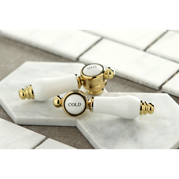 Bel-Air KS1172BPL Two-Handle 2-Hole Deck Mount Bridge Kitchen Faucet, Polished Brass