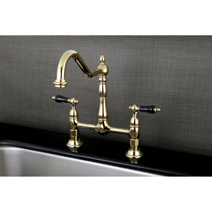 Duchess KS1172PKL Two-Handle 2-Hole Deck Mount Bridge Kitchen Faucet, Polished Brass