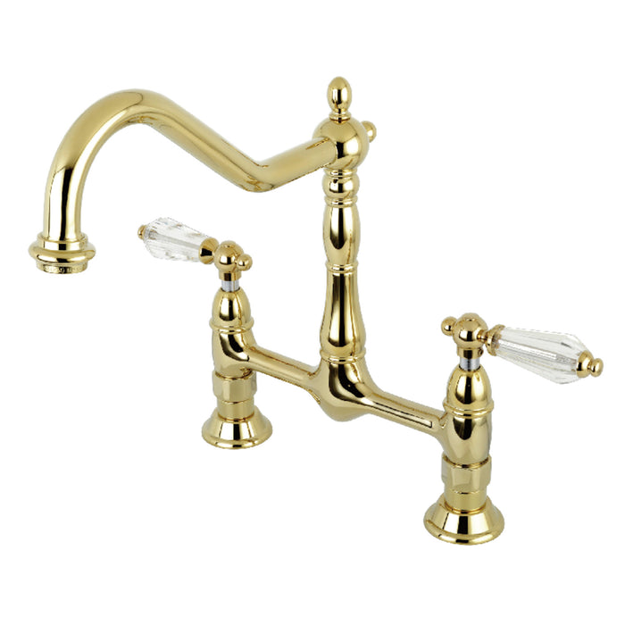 Wilshire KS1172WLL Two-Handle 2-Hole Deck Mount Bridge Kitchen Faucet, Polished Brass