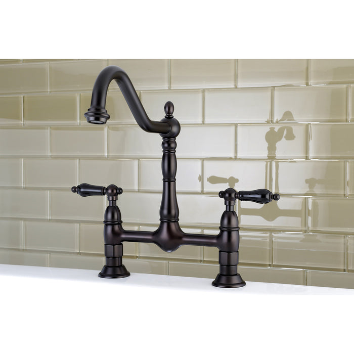 Duchess KS1175PKL Two-Handle 2-Hole Deck Mount Bridge Kitchen Faucet, Oil Rubbed Bronze