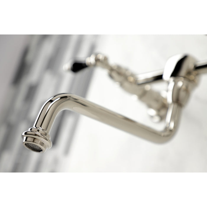 Duchess KS1216PKL Double-Handle 2-Hole Wall Mount Bathroom Faucet, Polished Nickel