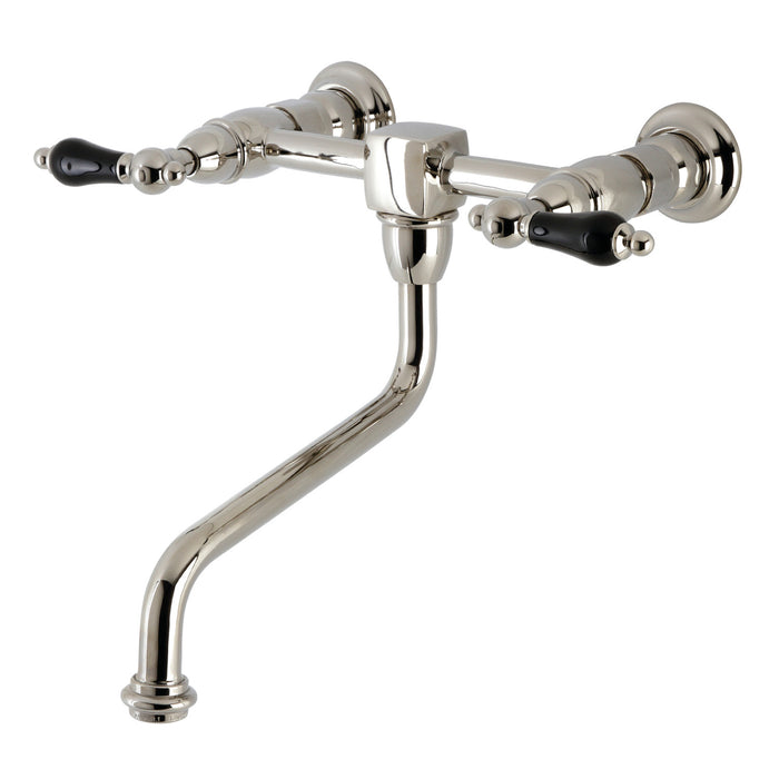 Duchess KS1216PKL Double-Handle 2-Hole Wall Mount Bathroom Faucet, Polished Nickel