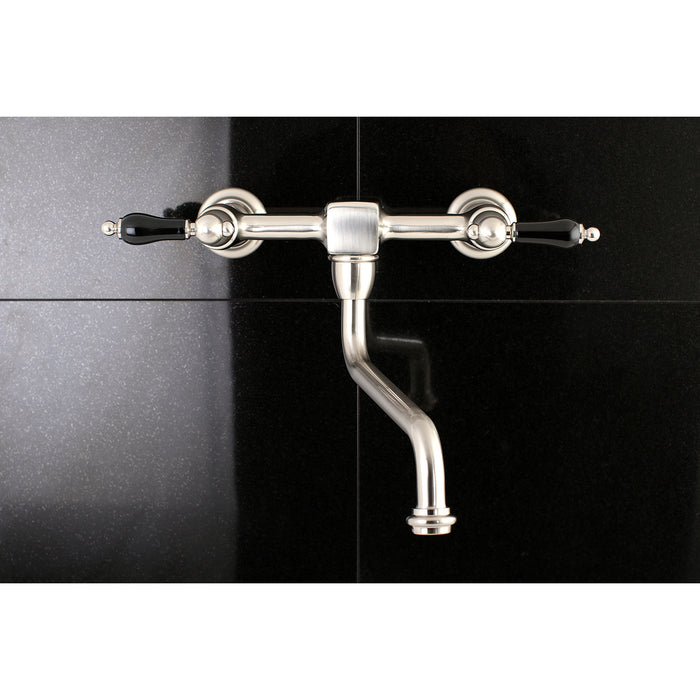 Duchess KS1218PKL Double-Handle 2-Hole Wall Mount Bathroom Faucet, Brushed Nickel