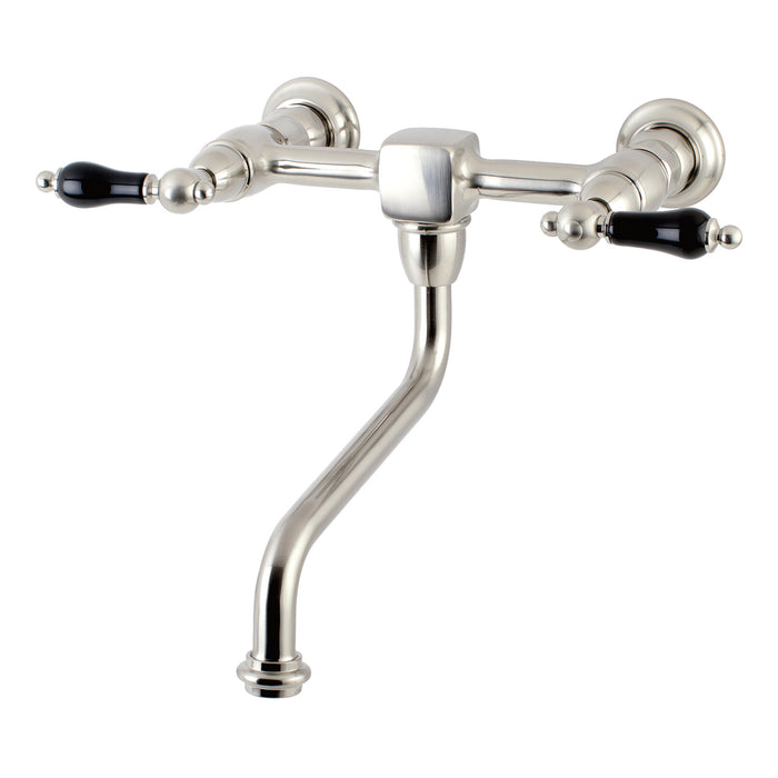 Duchess KS1218PKL Double-Handle 2-Hole Wall Mount Bathroom Faucet, Brushed Nickel