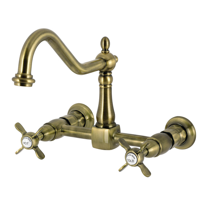 Kingston Brass Essex Ks1243bex Double-handle 2-hole Wall-mount Bridge 