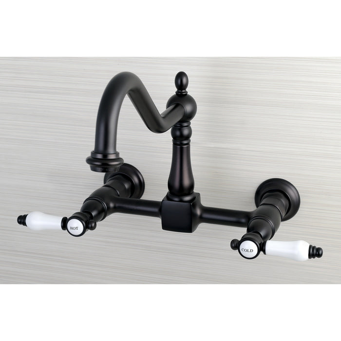 Bel-Air KS1245BPL Two-Handle 2-Hole Wall Mount Bridge Kitchen Faucet, Oil Rubbed Bronze