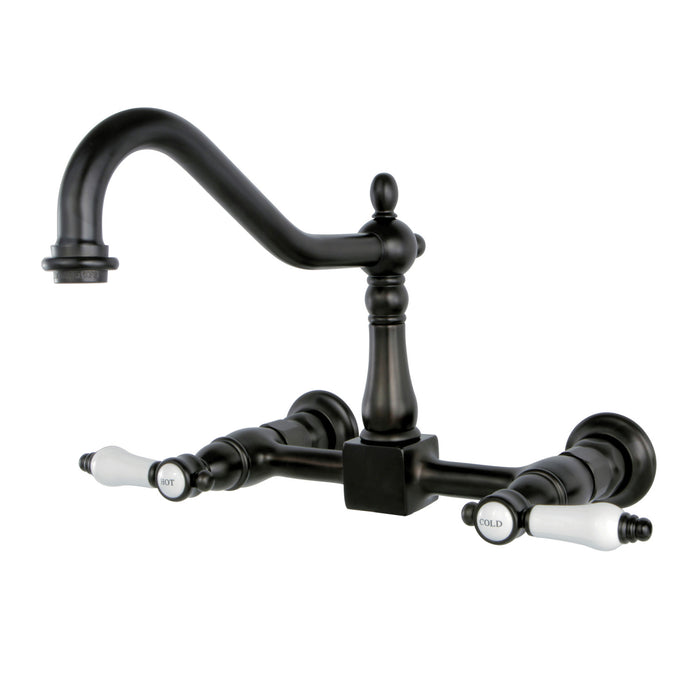 Bel-Air KS1245BPL Two-Handle 2-Hole Wall Mount Bridge Kitchen Faucet, Oil Rubbed Bronze