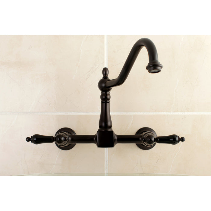 Duchess KS1245PKL Two-Handle 2-Hole Wall Mount Bridge Kitchen Faucet, Oil Rubbed Bronze