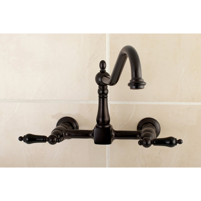 Duchess KS1245PKL Two-Handle 2-Hole Wall Mount Bridge Kitchen Faucet, Oil Rubbed Bronze