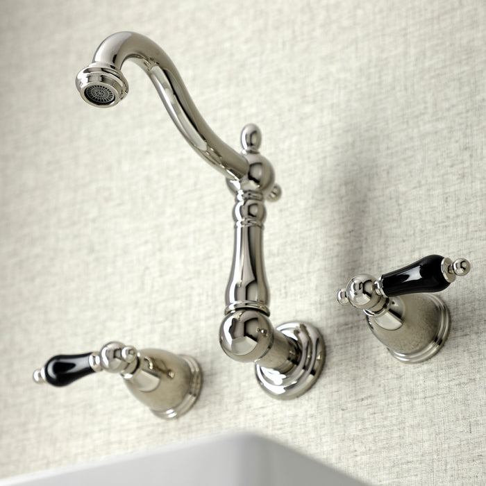 Duchess KS1256PKL Double-Handle 3-Hole Wall Mount Bathroom Faucet, Polished Nickel