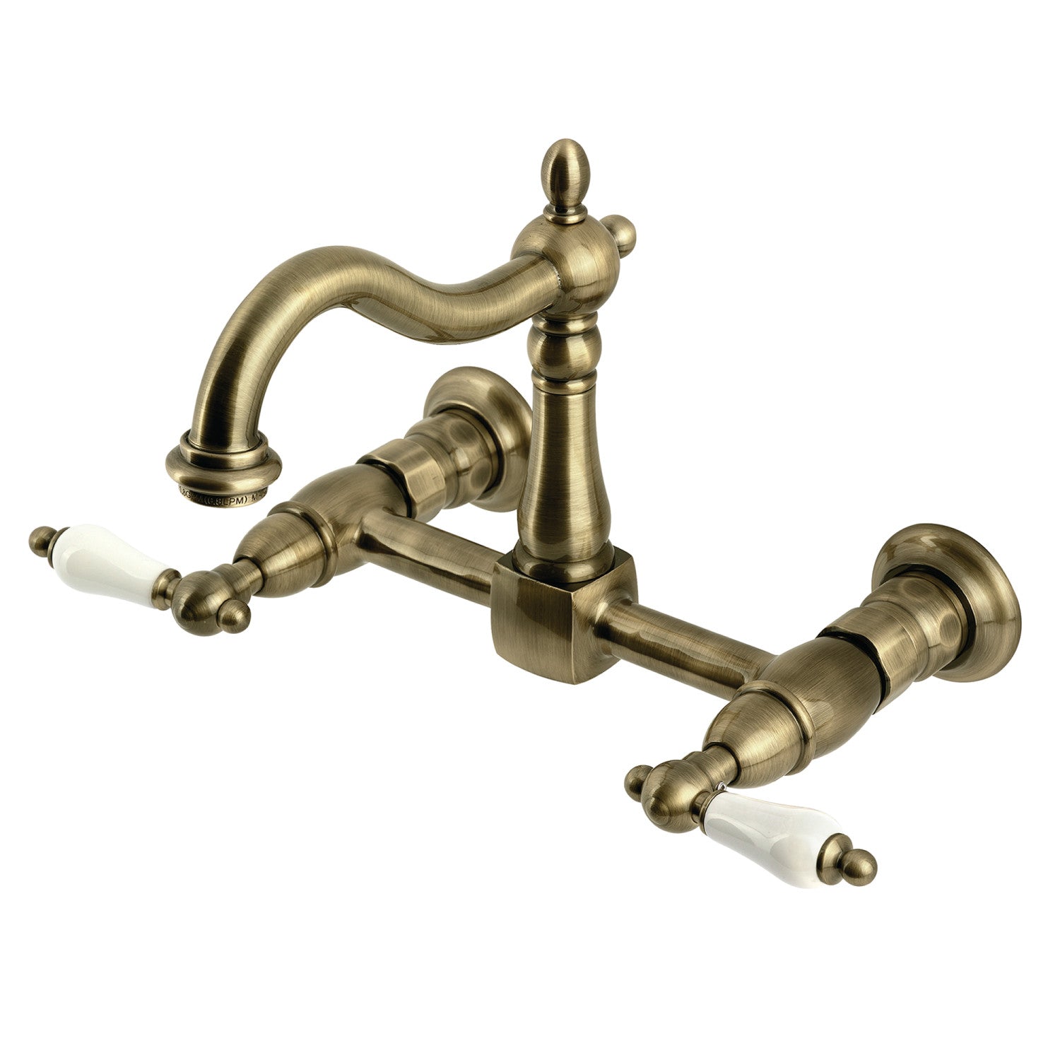 Kingston Brass Heritage KS1263PL Two-Handle 2-Hole Wall Mount Kitchen ...